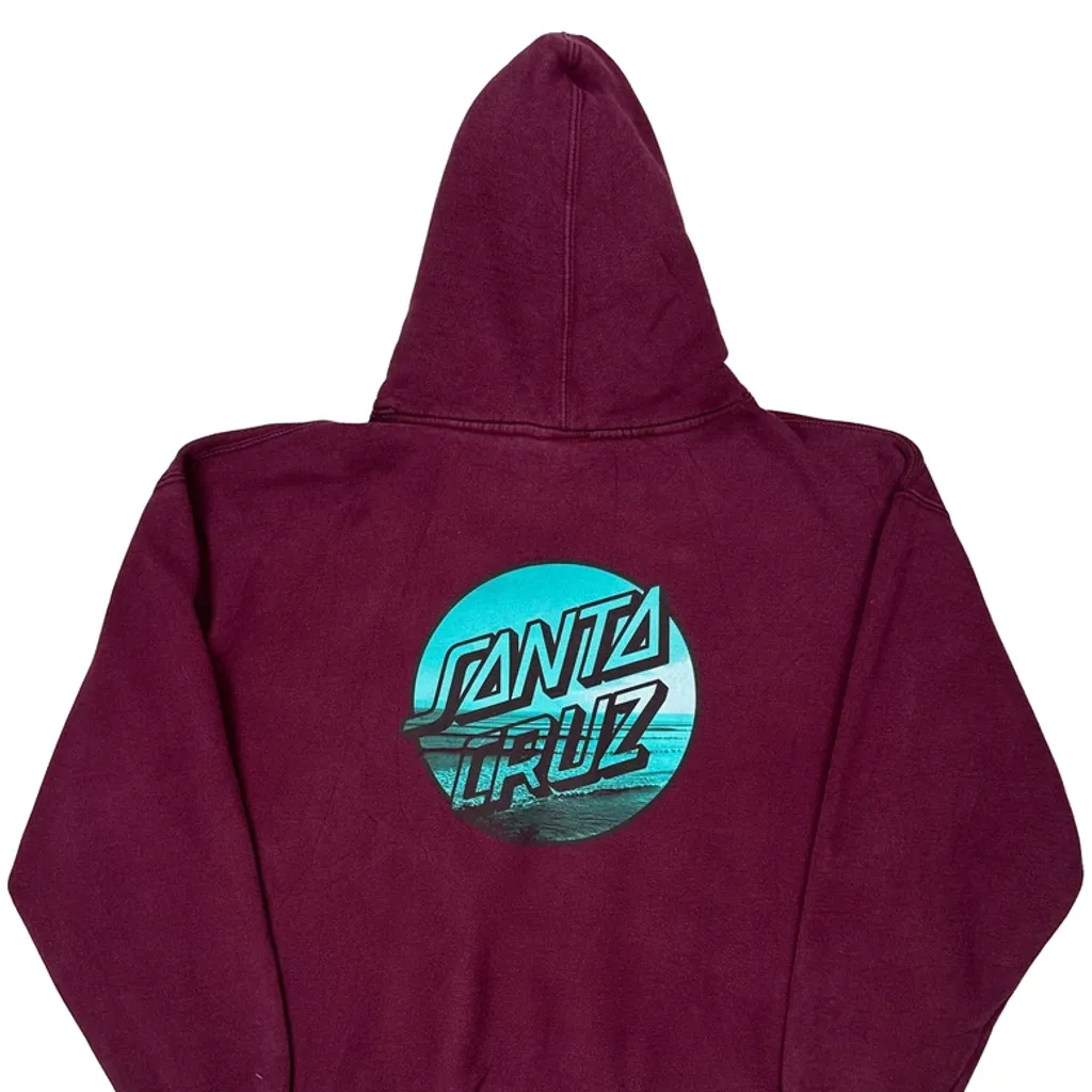 Santa Cruz Hoodie - XL Burgundy Cotton - Image 6
