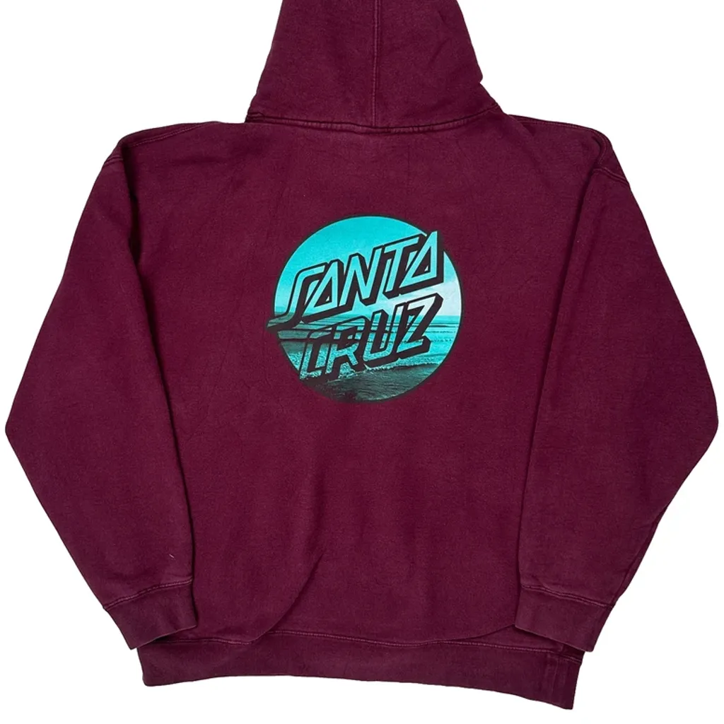 Santa Cruz Hoodie - XL Burgundy Cotton - Image 7