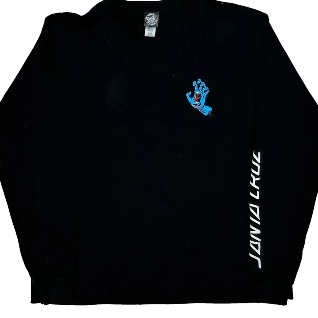Santa Cruz Graphic Long Sleeve T-Shirt - XL Black Cotton - Image 5