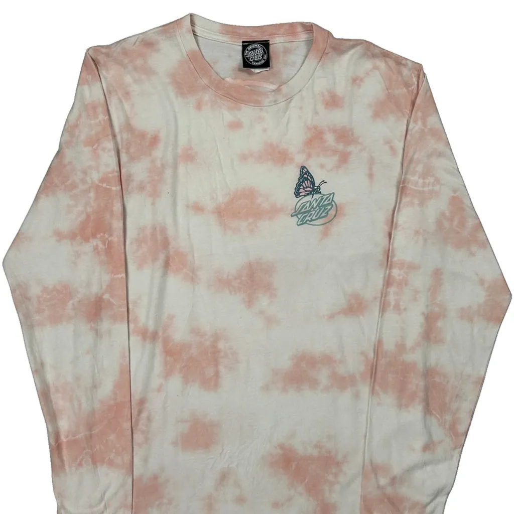 Santa Cruz Tie-Dye Long Sleeve T-Shirt - Medium Pink Cotton - Image 4