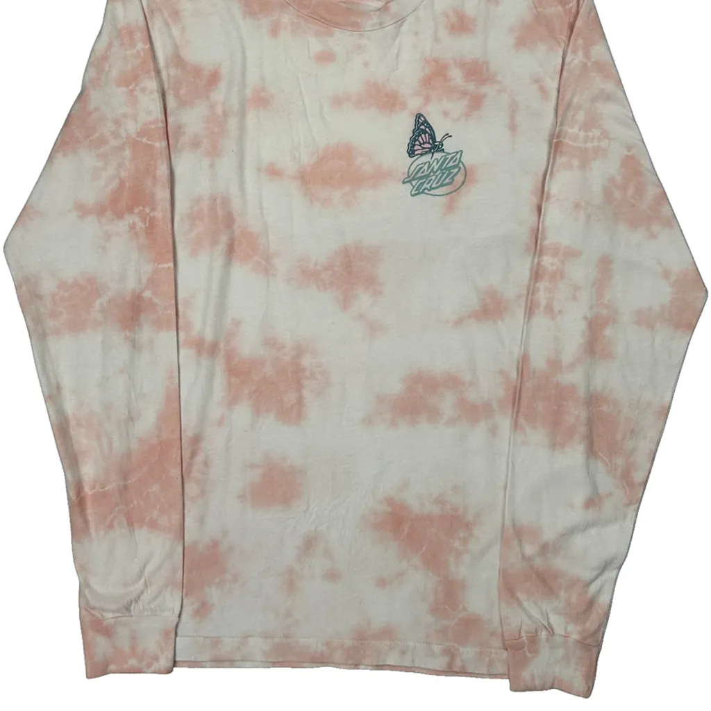 Santa Cruz Tie-Dye Long Sleeve T-Shirt - Medium Pink Cotton - Image 5