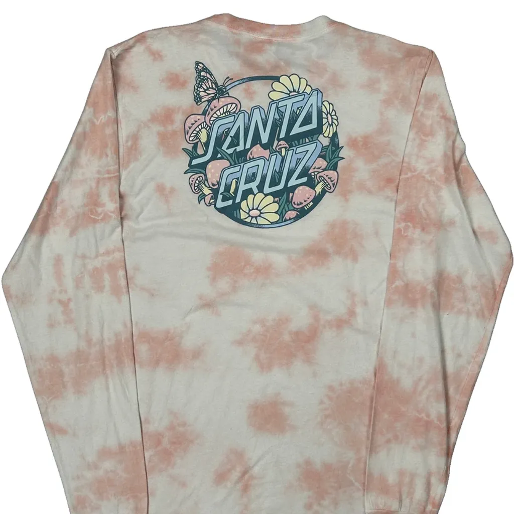 Santa Cruz Tie-Dye Long Sleeve T-Shirt - Medium Pink Cotton - Image 7