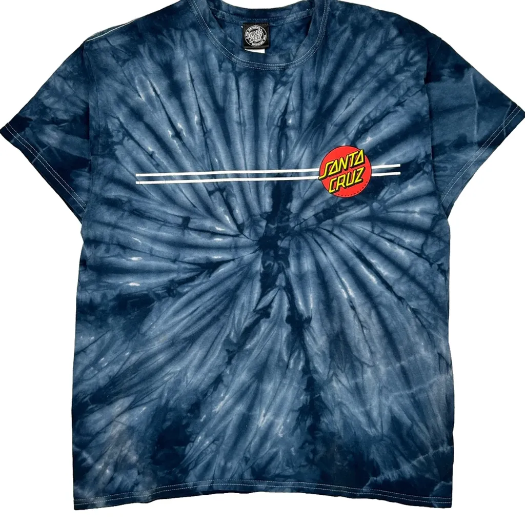 Santa Cruz Tie-Dye T-Shirt - Large Blue Cotton - Image 4