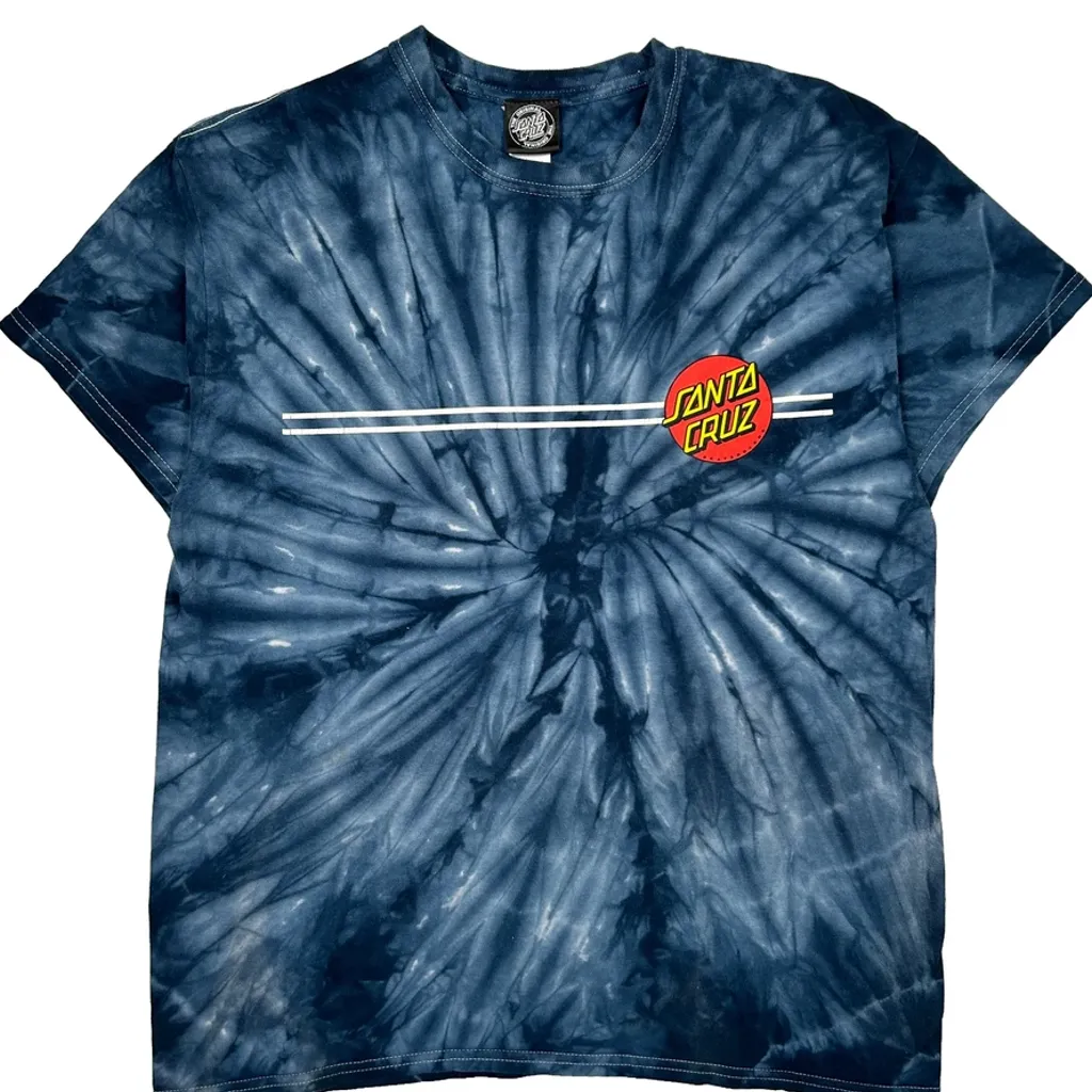 Santa Cruz Tie-Dye T-Shirt - Large Blue Cotton - Image 5