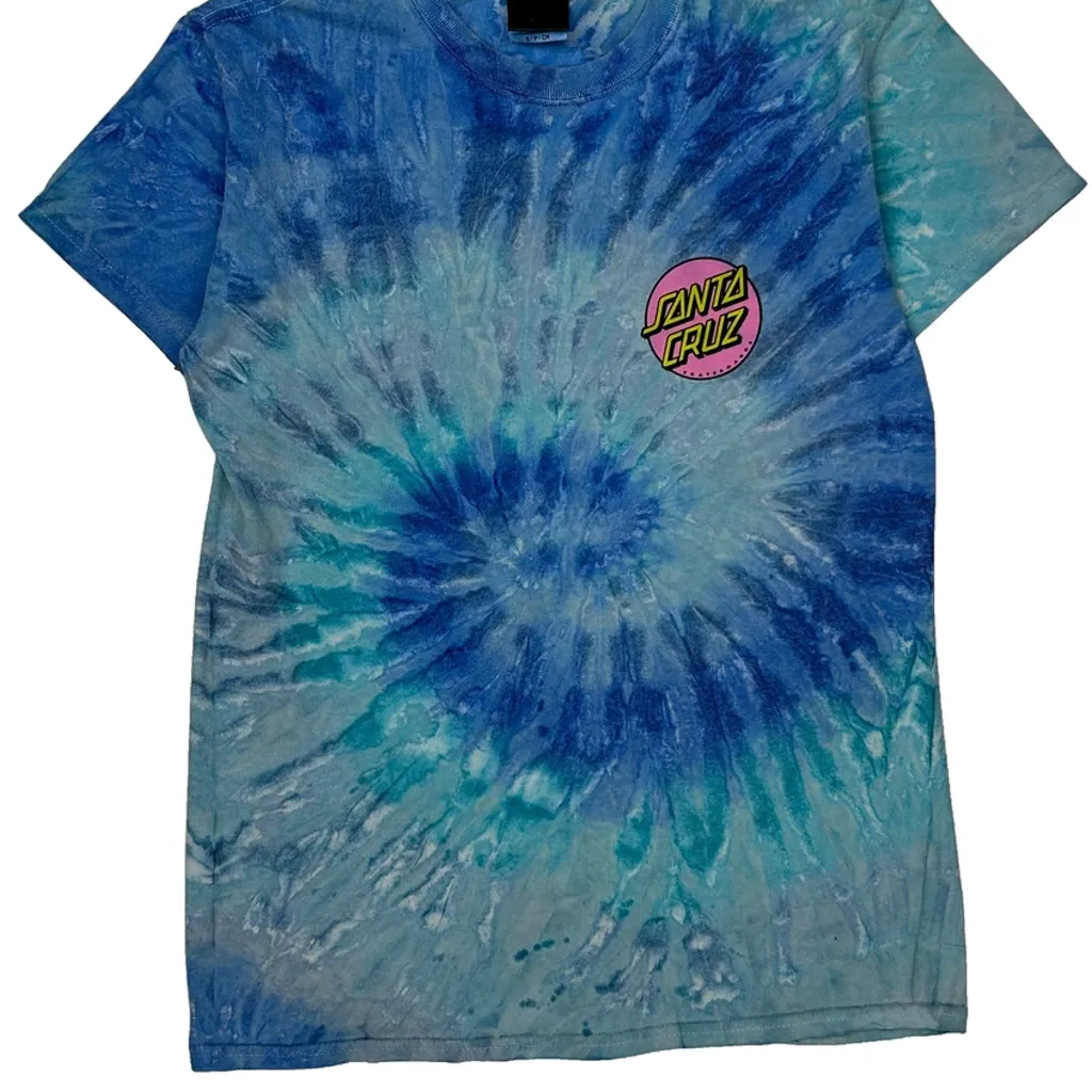 Santa Cruz Tie-Dye T-Shirt - Small Blue Cotton - Image 4