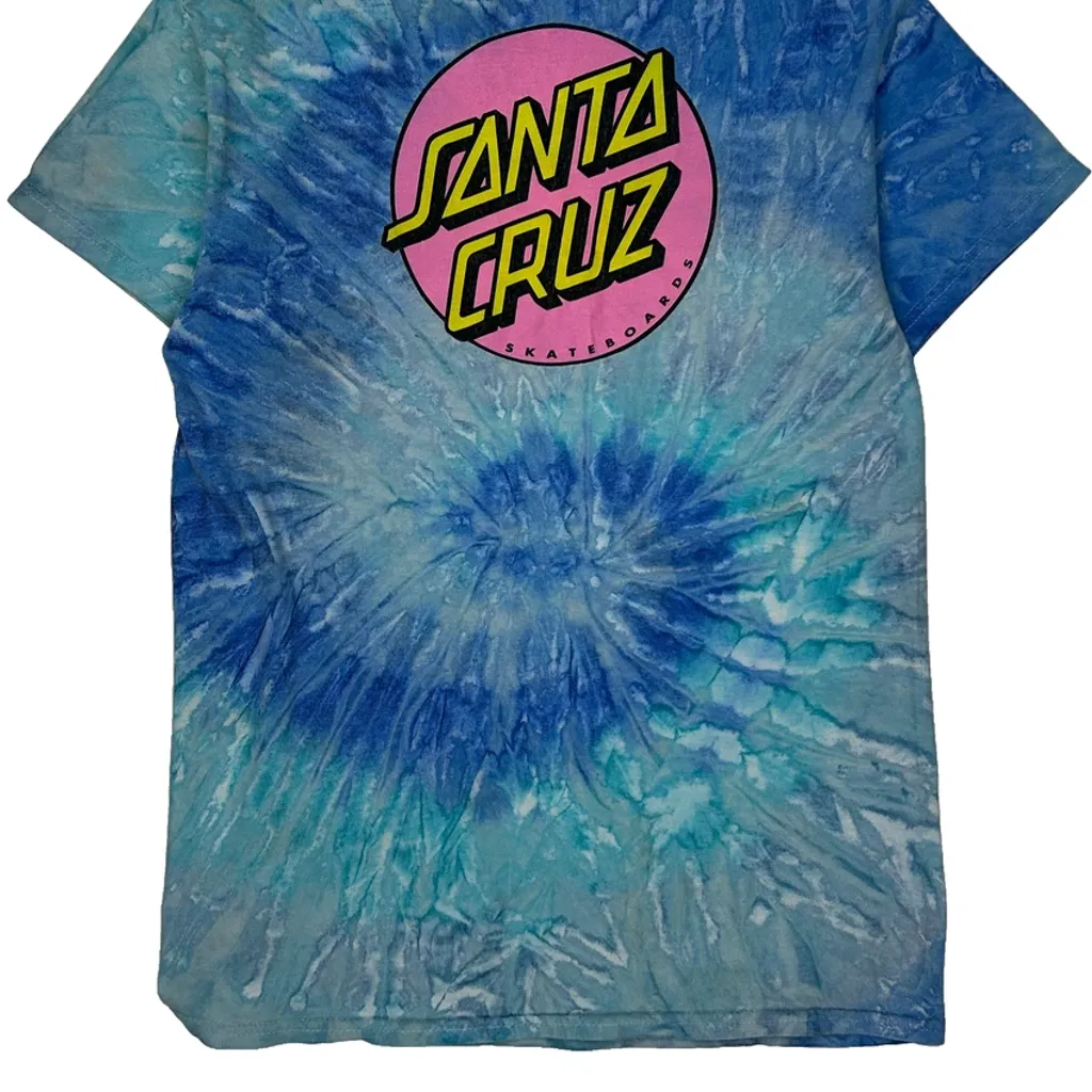Santa Cruz Tie-Dye T-Shirt - Small Blue Cotton - Image 7