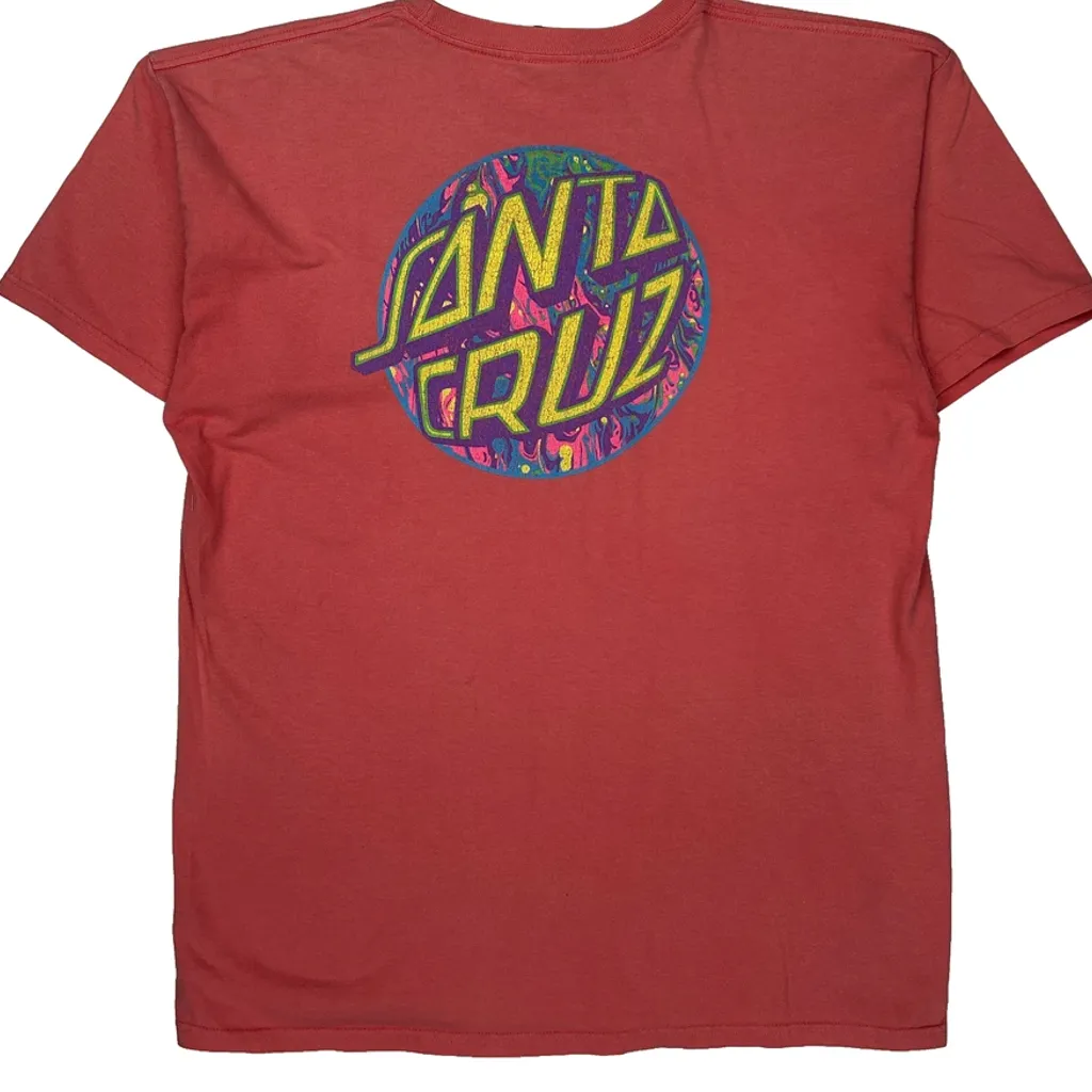 Santa Cruz Graphic T-Shirt - Large Red Cotton - Image 6