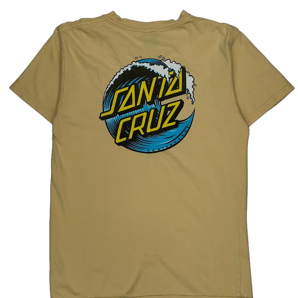 Santa Cruz Graphic T-Shirt - Medium Yellow Cotton - Image 8