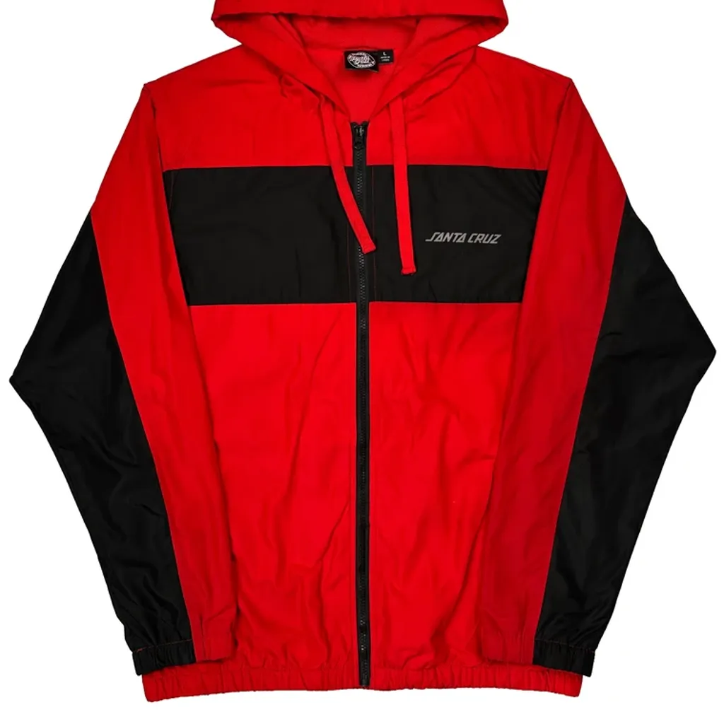 Santa Cruz Spellout Windbreaker - Large Red Polyester - Image 4