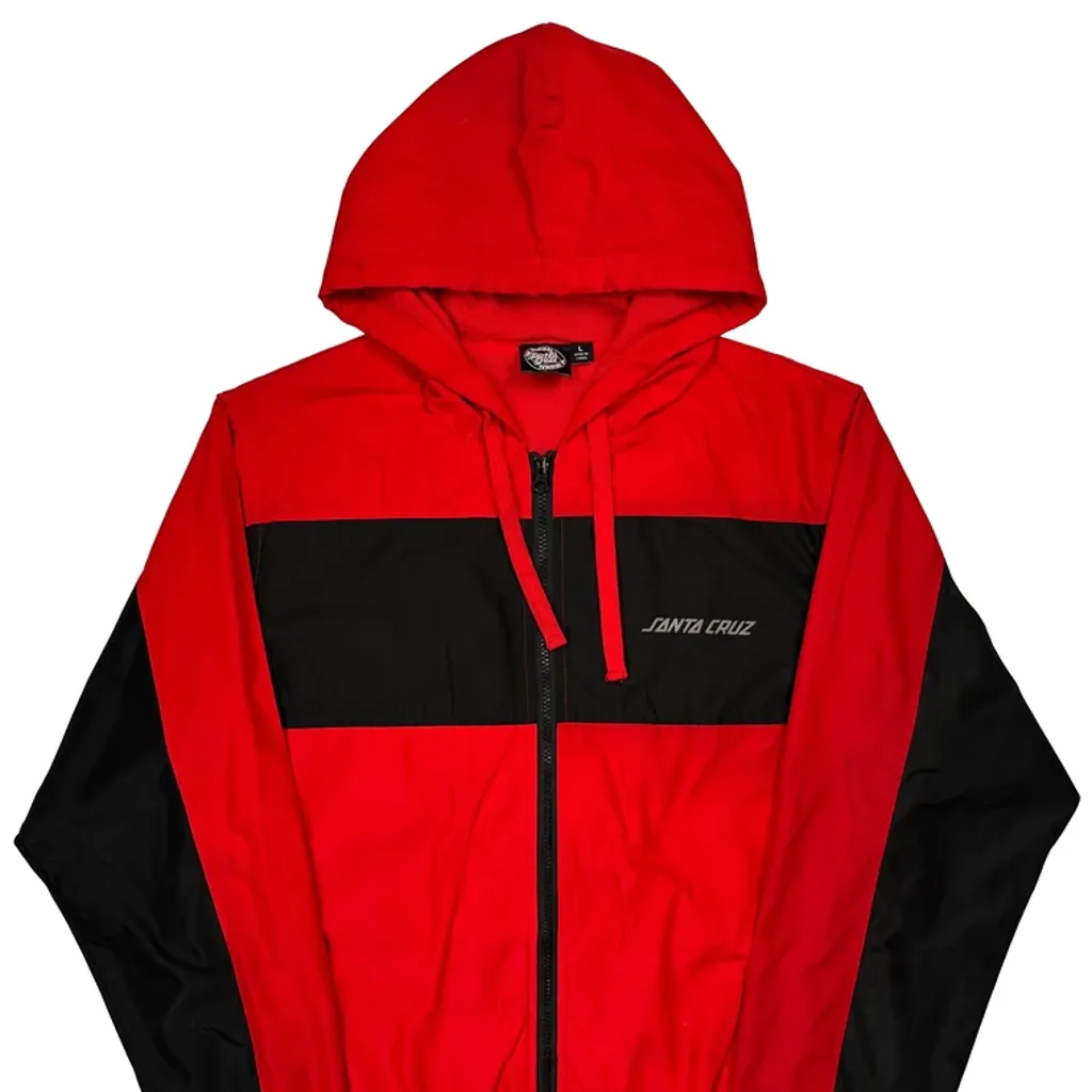 Santa Cruz Spellout Windbreaker - Large Red Polyester - Image 5