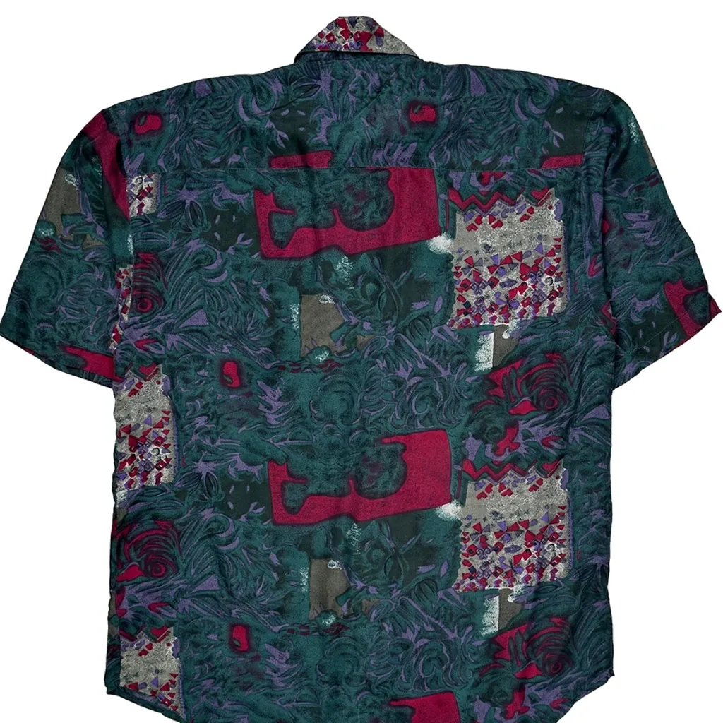 Santana Patterned Shirt - Medium Multicoloured Silk - Image 7