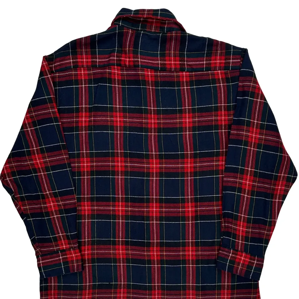 Saugatuck Checked Flannel Shirt - Large Red Acrylic - Image 6