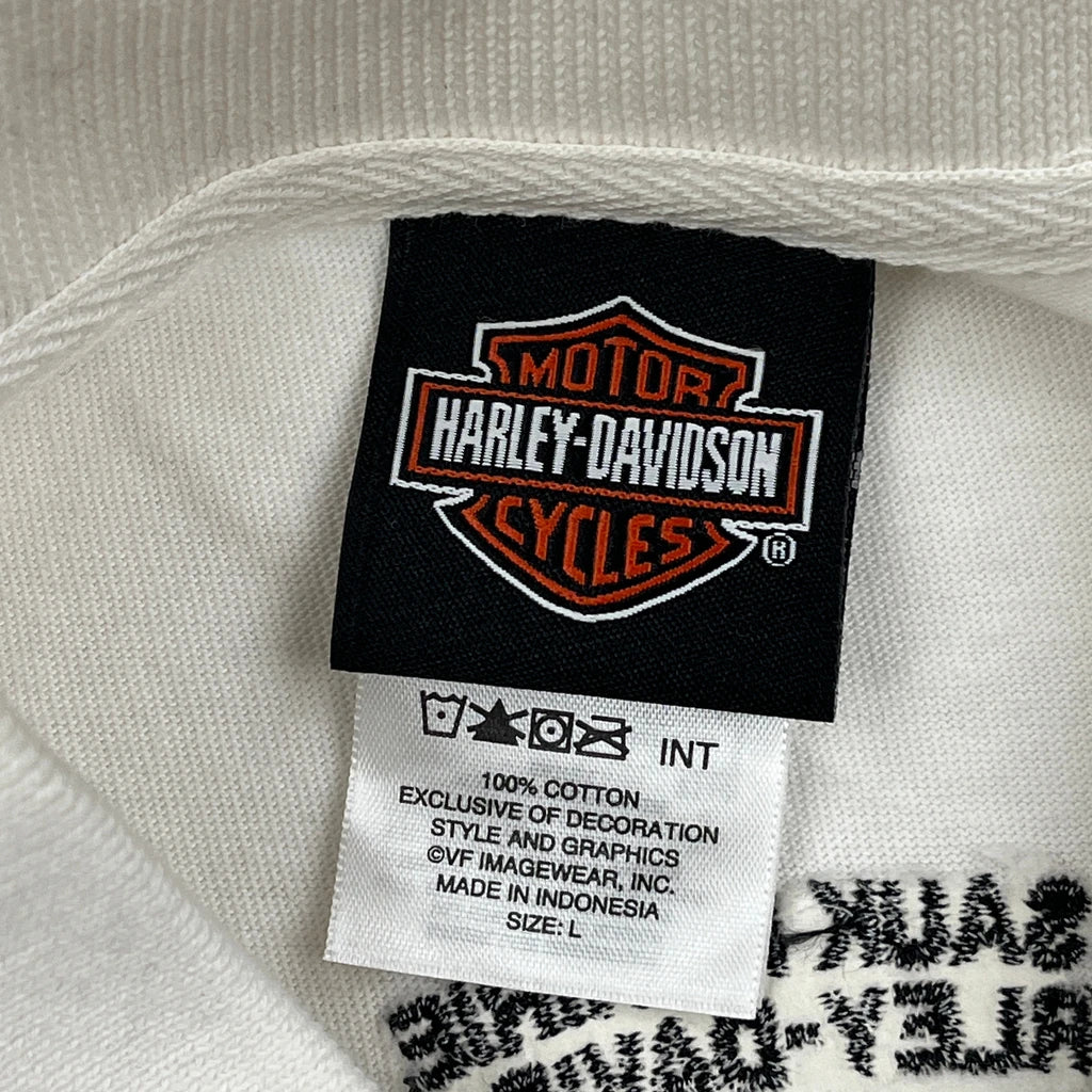 Sauk Prairie Harley-Davidson Harley Davidson Polo Shirt - Large White Cotton - Image 3