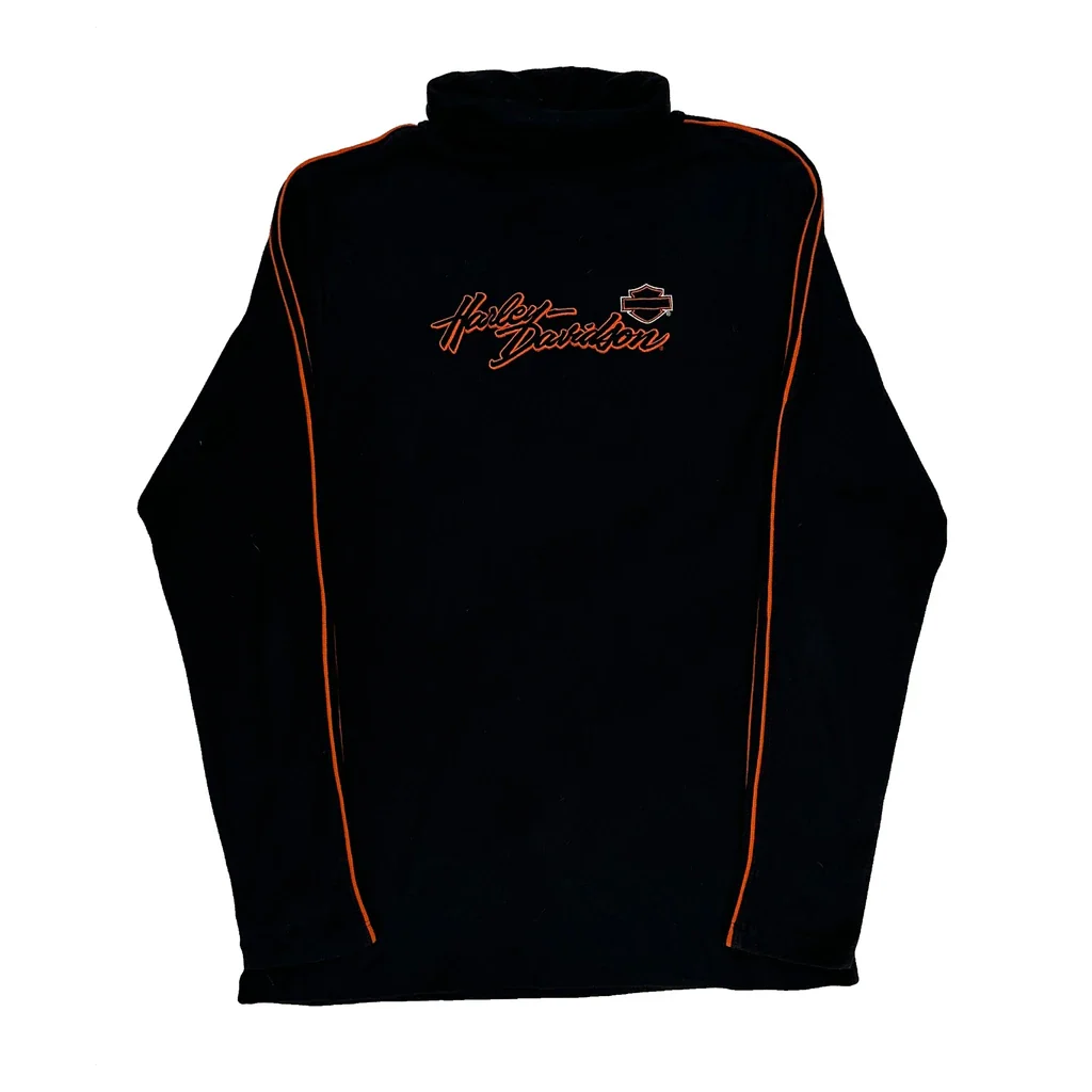 Sauk Prairie Harley-Davidson Harley Davidson Spellout Rollneck - XL Black Cotton
