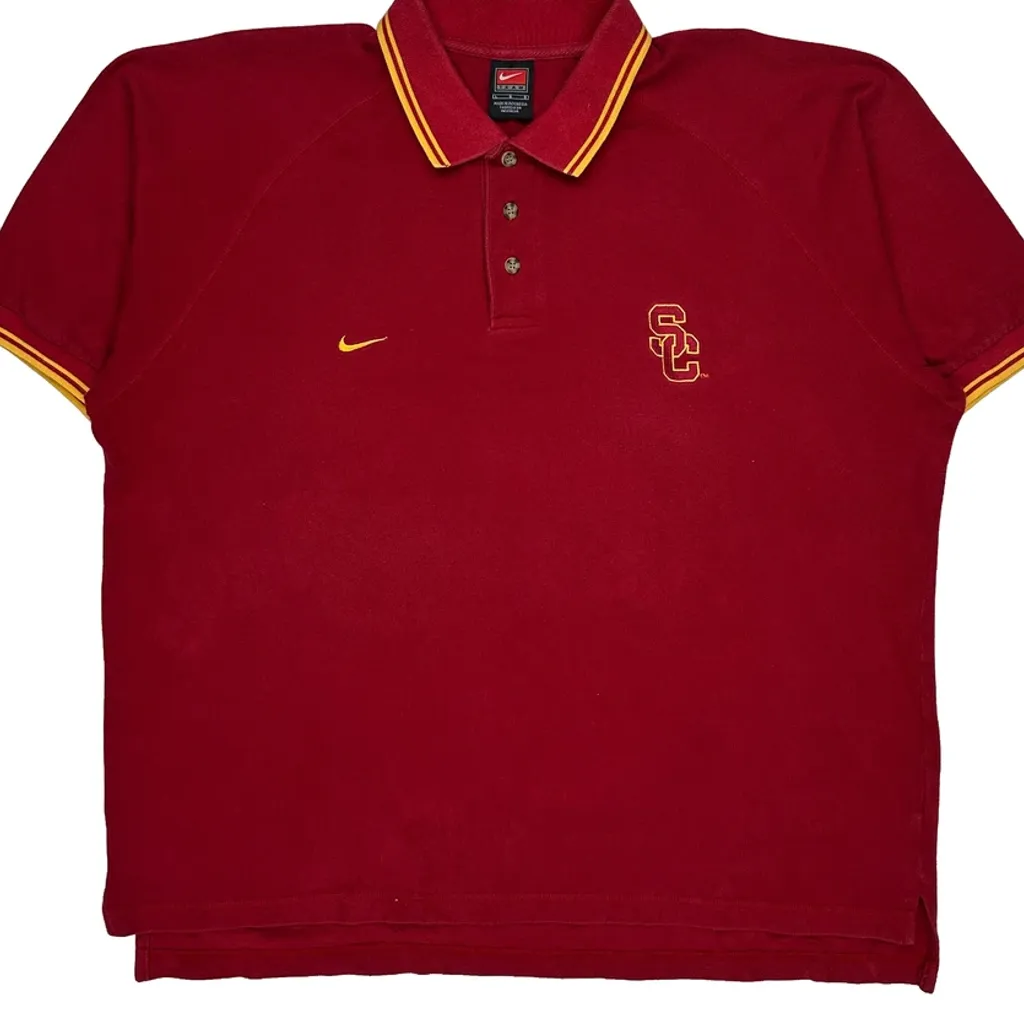 Sc Nike College Polo Shirt - Large Red Cotton - Image 4