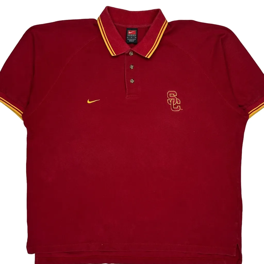 Sc Nike College Polo Shirt - Large Red Cotton - Image 5