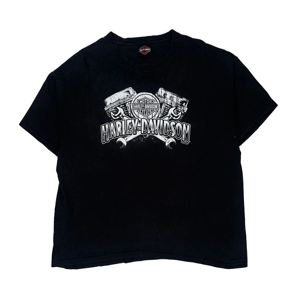 Schaeffer'S Harley-Davidson Harley Davidson Graphic T-Shirt - Large Black Cotton