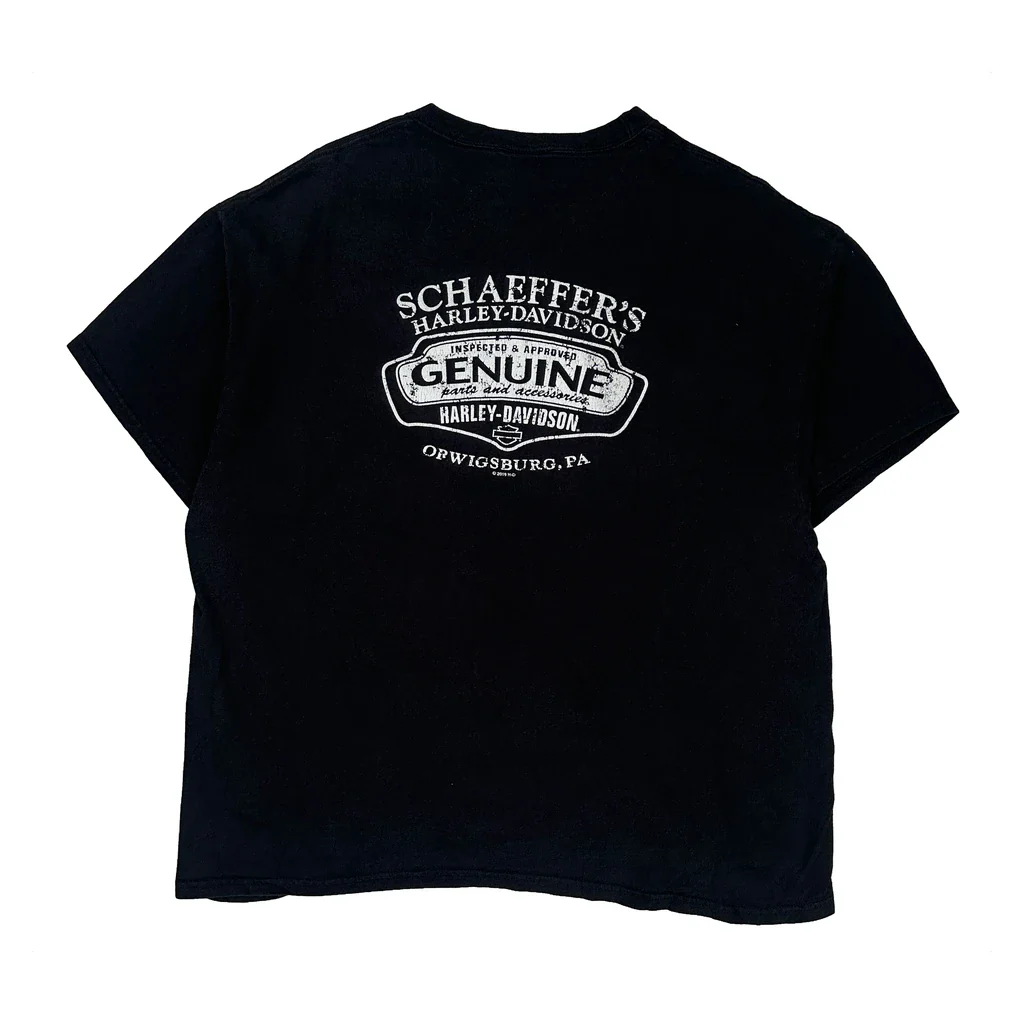 Schaeffer'S Harley-Davidson Harley Davidson Graphic T-Shirt - Large Black Cotton - Image 2