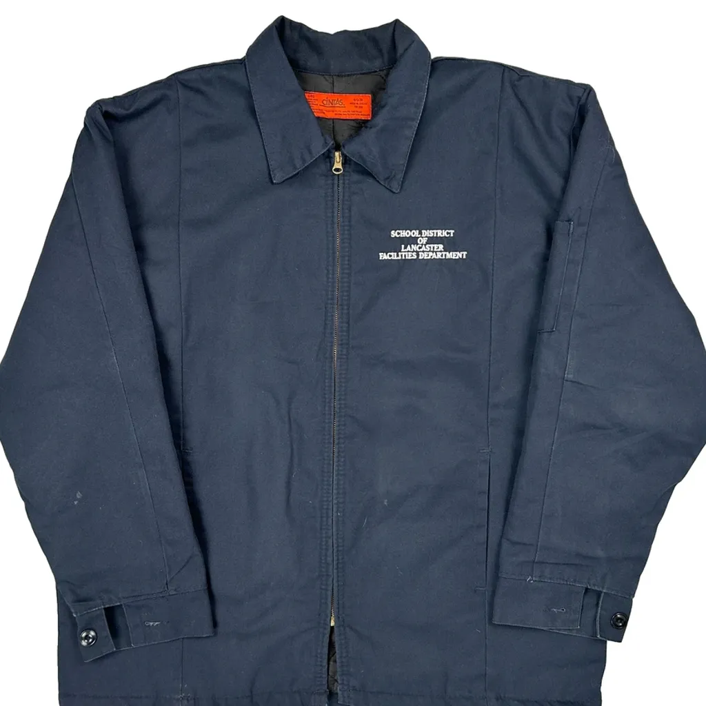 School District Lancaster Facilities Department Cintas Workweaar Jacket - Large Navy Polyester - Image 5