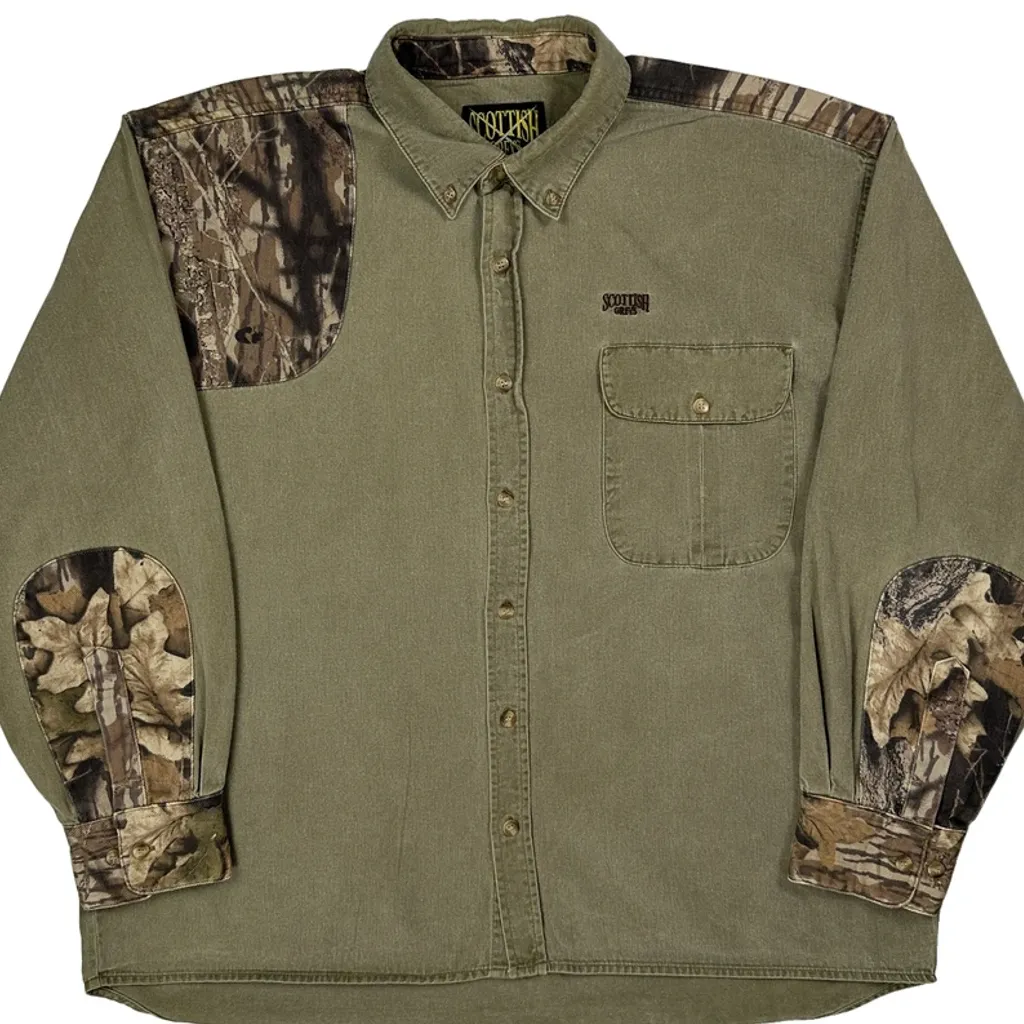 Scottish Greys Camo Shirt - XL Green Cotton - Image 5