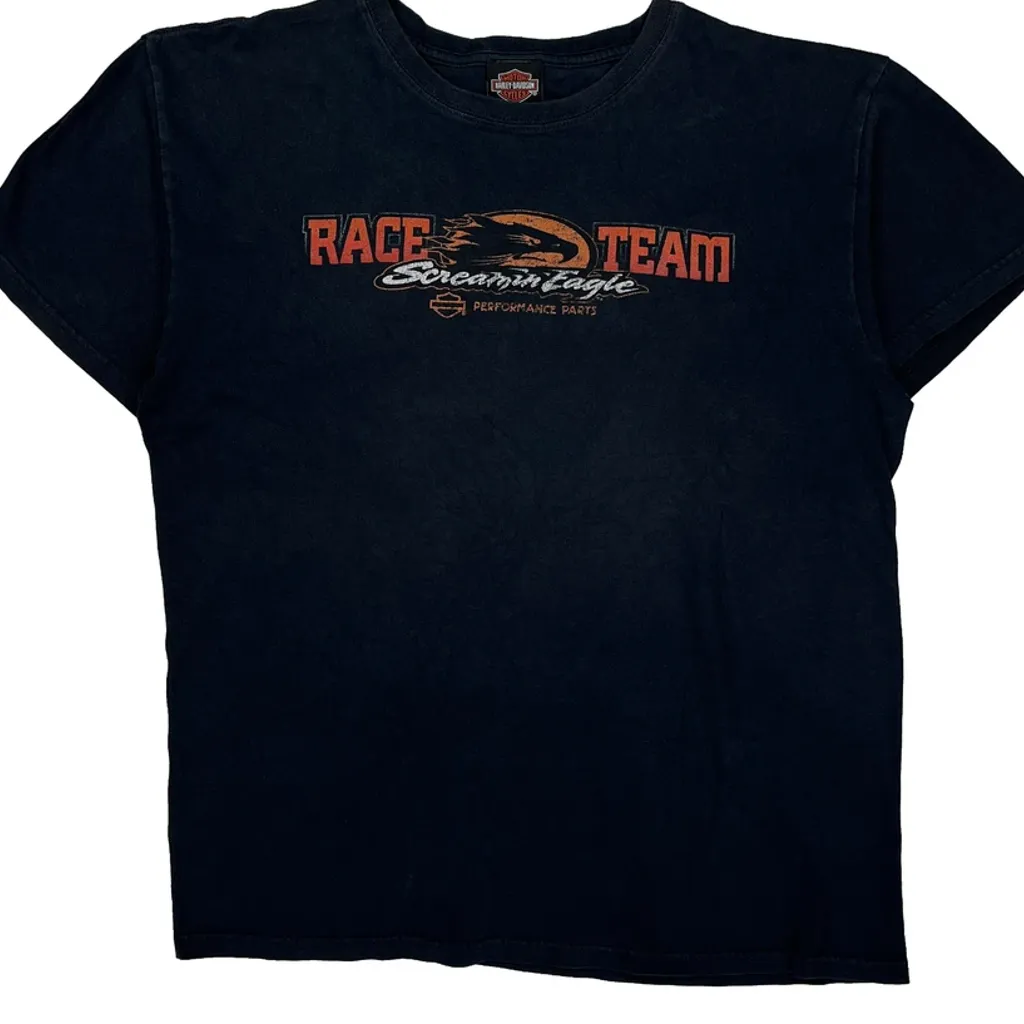 Screamin' Eagle Harley Davidson Graphic T-Shirt - Medium Black Cotton - Image 5