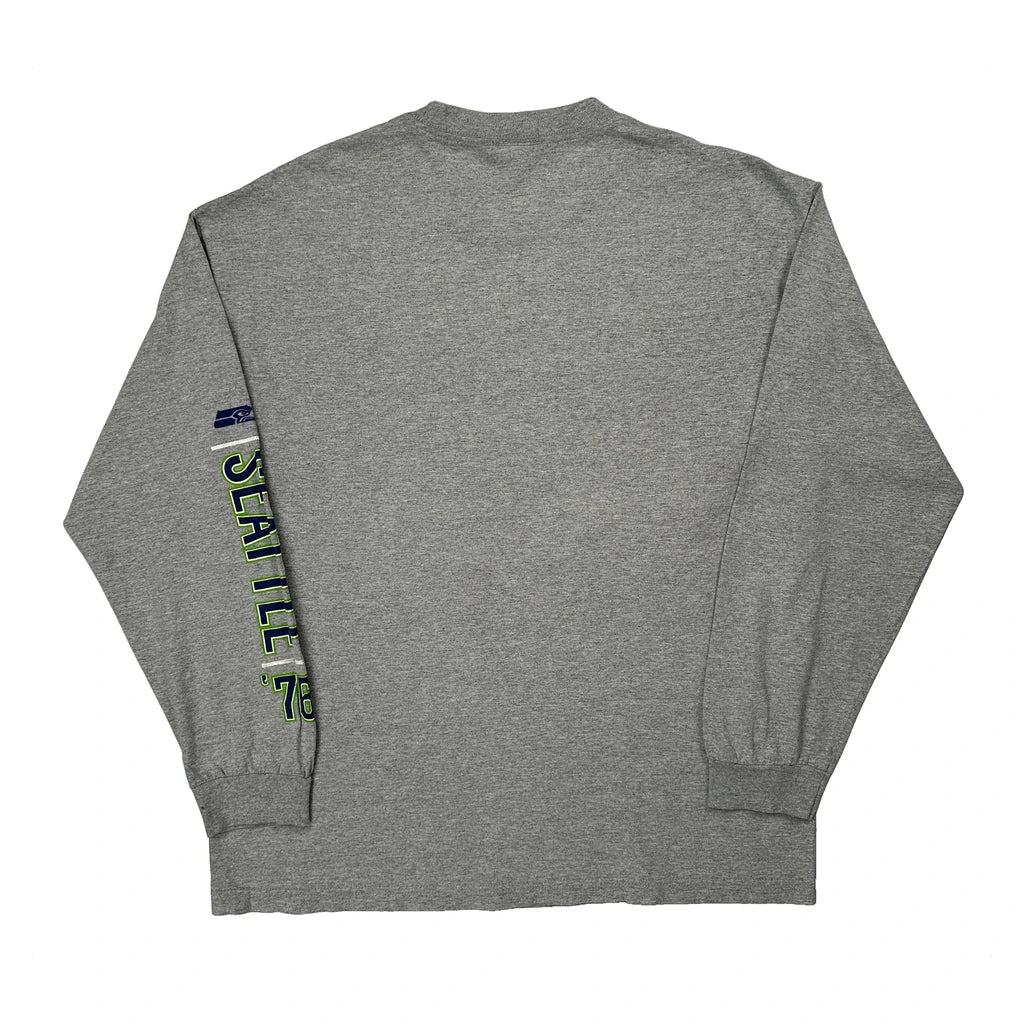Seahawks Nfl Long Sleeve T-Shirt - XL Grey Cotton - Image 2