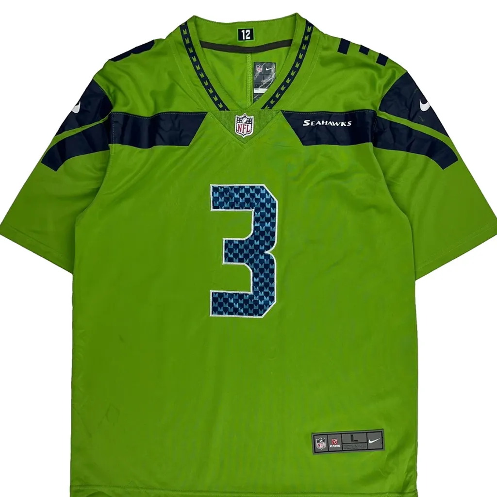 Seahawks Nike Football Jersey - Large Green Polyester - Image 5