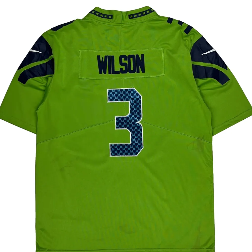 Seahawks Nike Football Jersey - Large Green Polyester - Image 7
