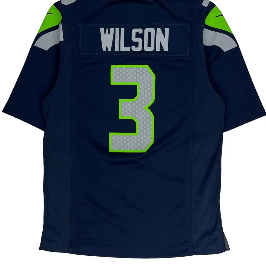 Seahawks Nike Football Jersey - Small Navy Polyester - Image 6