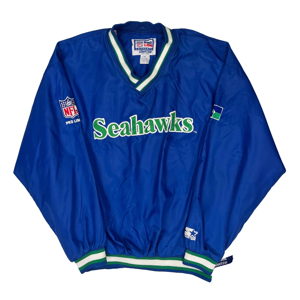 Seahawks Starter Football Windbreaker - XL Blue Nylon
