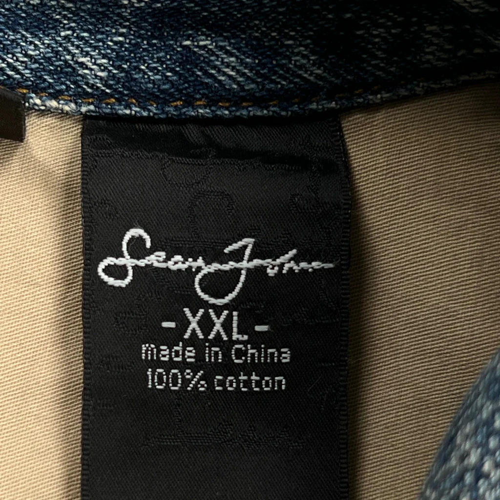 Sean John Graphic Denim Vest - 2XL Blue Cotton - Image 3