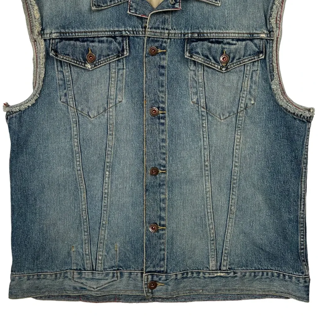 Sean John Graphic Denim Vest - 2XL Blue Cotton - Image 5