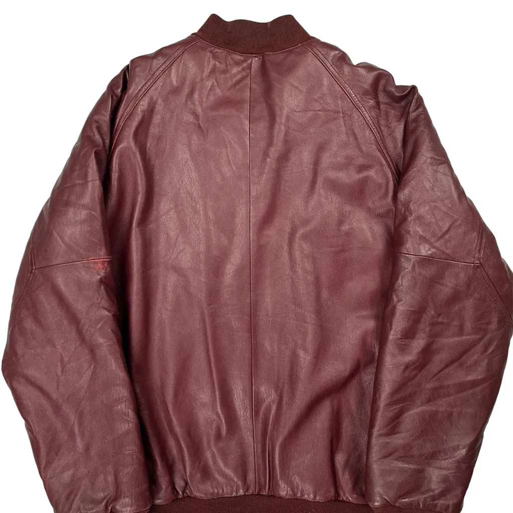 Sean John Spellout Leather Jacket - XL Burgundy Leather - Image 7