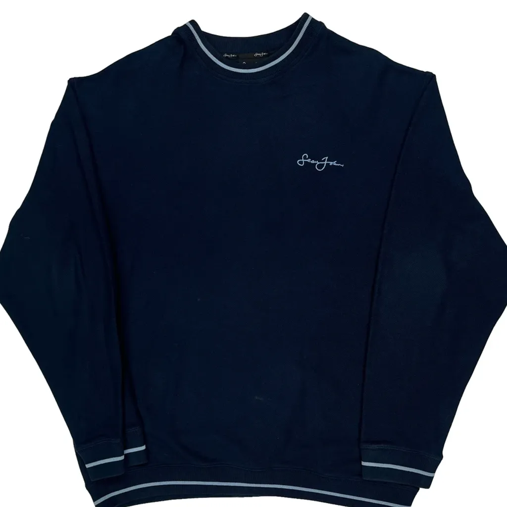 Sean John Long Sleeve T-Shirt - XL Navy Cotton - Image 4