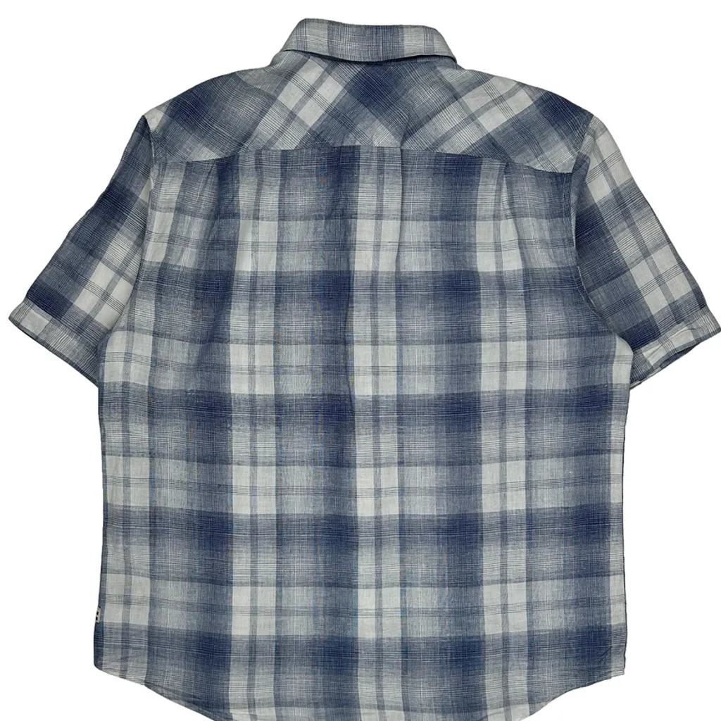 Sean John Short Sleeve Shirt - XL Blue Linen Blend - Image 6