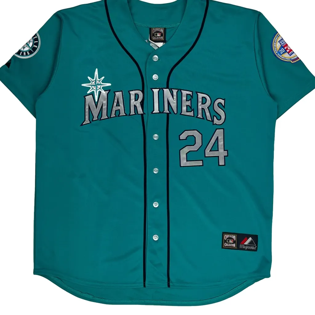Seattle Mariners Cooperstown Collection Mlb Jersey - Large Green Polyester - Image 6