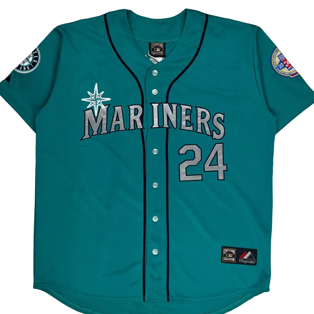 Seattle Mariners Cooperstown Collection Mlb Jersey - Large Green Polyester - Image 7