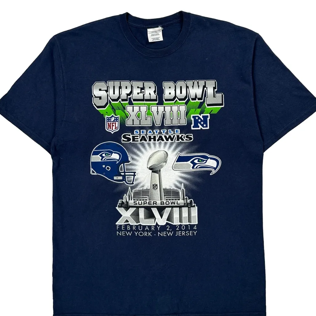 Seattle Seahawks Gildan Nfl T-Shirt - XL Navy Cotton - Image 4