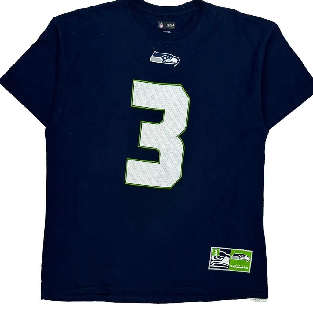 Seattle Seahawks Nfl Football Shirt - XL Navy Cotton - Image 6