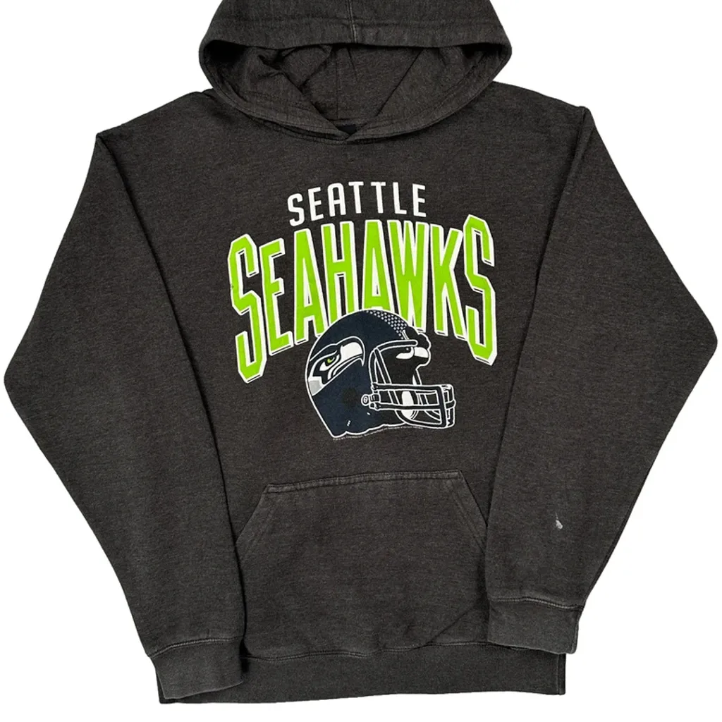 Seattle Seahawks Nfl Hoodie - Medium Grey Cotton Blend - Image 6