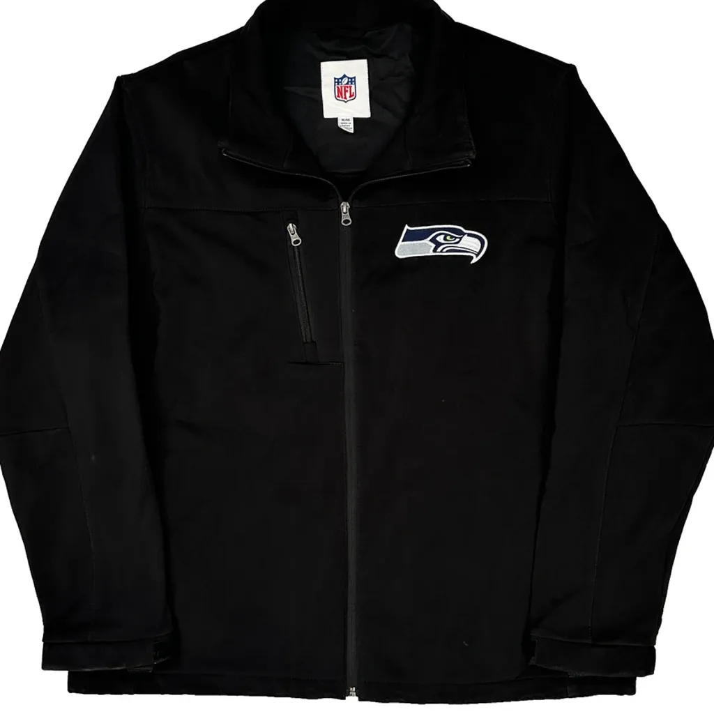 Seattle Seahawks Nfl Football Jacket - XL Black Polyester - Image 4
