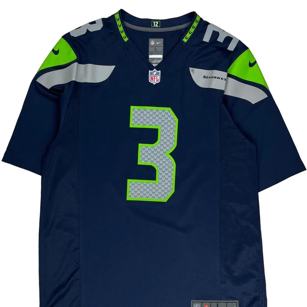 Seattle Seahawks Nike Nfl Jersey - Large Navy Polyester - Image 4