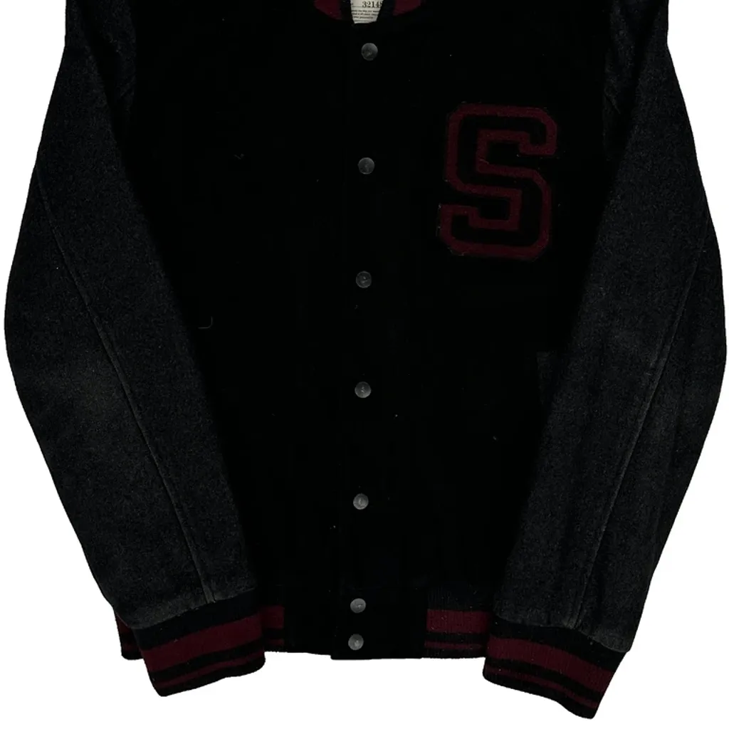 Selected Homme Varsity Jacket - Medium Black Wool Blend - Image 5