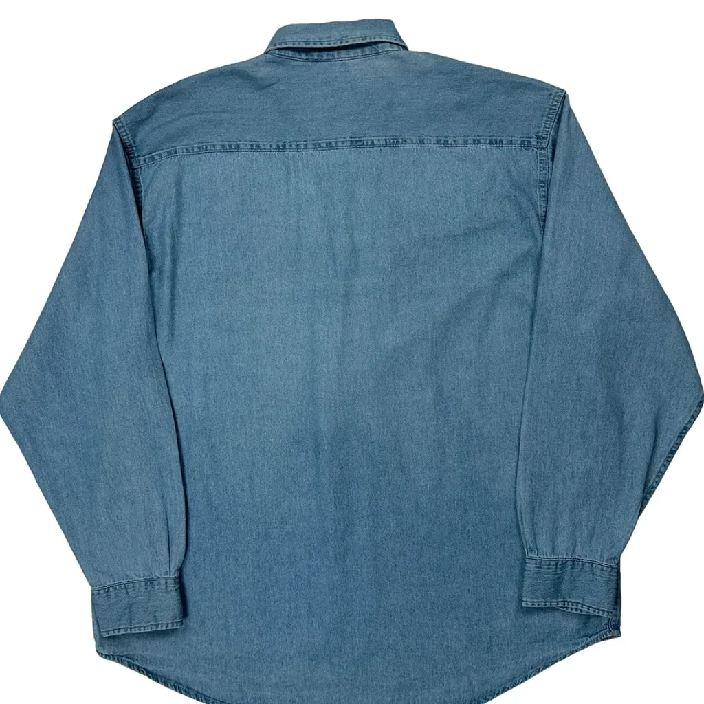 Seminole Hard Rock Hotel & Casino Tampa Hard Rock Cafe Denim Shirt - XL Blue Cotton - Image 8