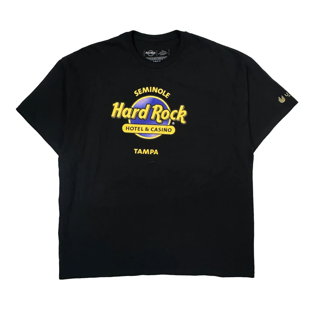 Seminole Hard Rock Hotel & Casino Tampa Hard Rock Cafe Graphic T-Shirt - 2XL Black Cotton