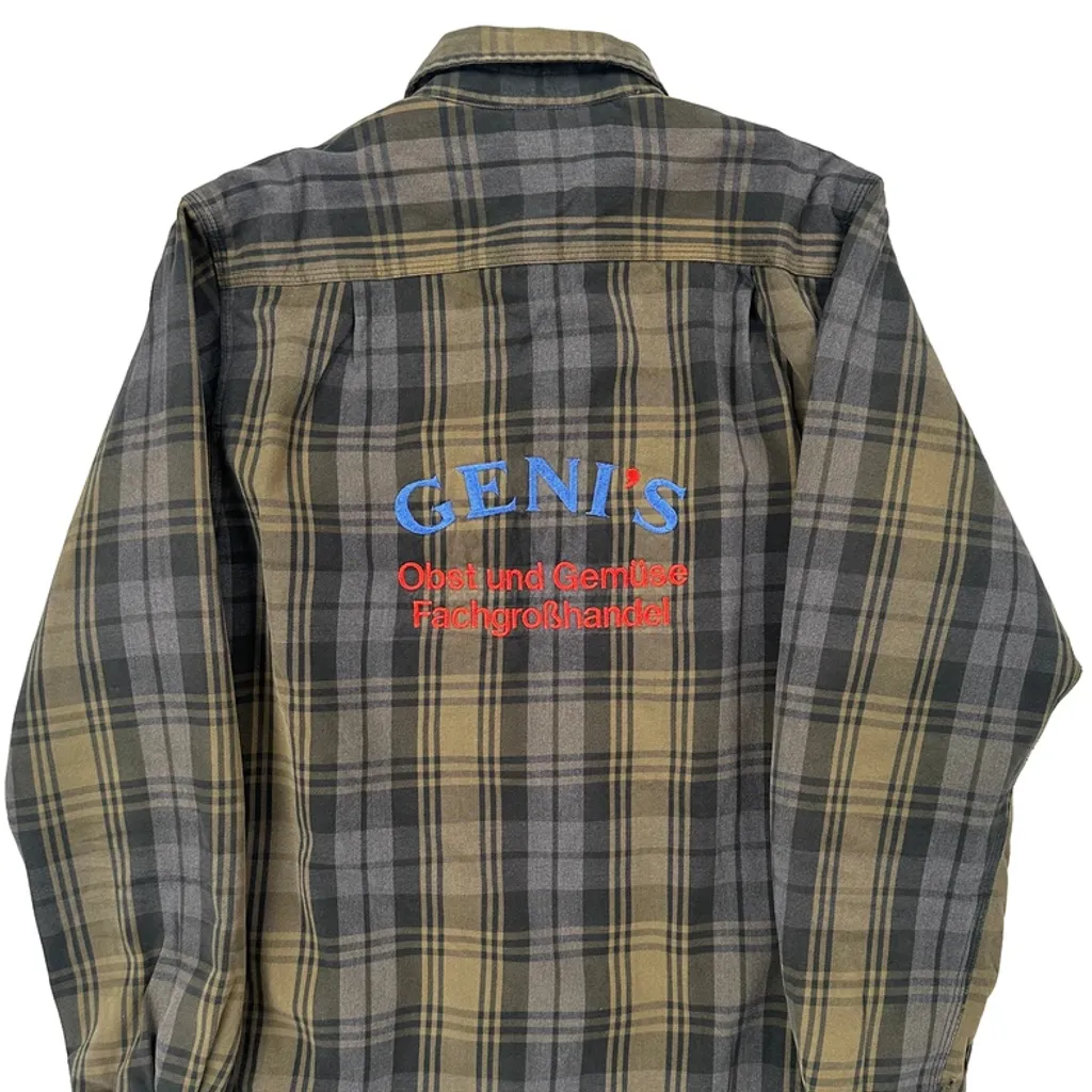Sherpa Lined Carhartt Checked Shirt Jacket - Small Grey Cotton - Image 6