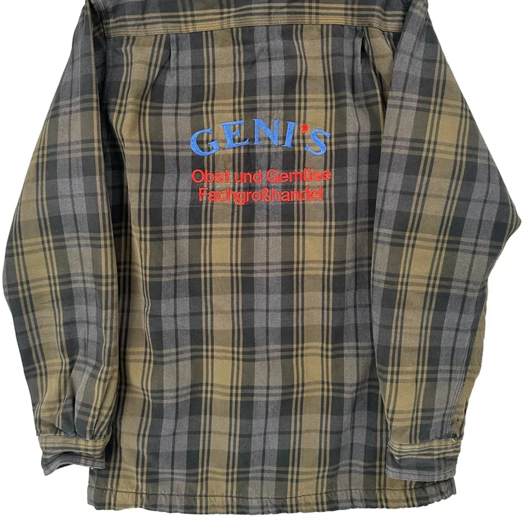 Sherpa Lined Carhartt Checked Shirt Jacket - Small Grey Cotton - Image 7