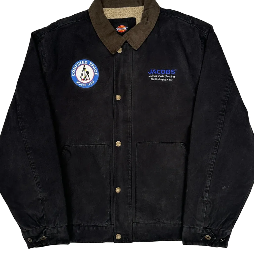 Sherpa Lined Dickies Detroit Chore Jacket - XL Black Cotton - Image 4