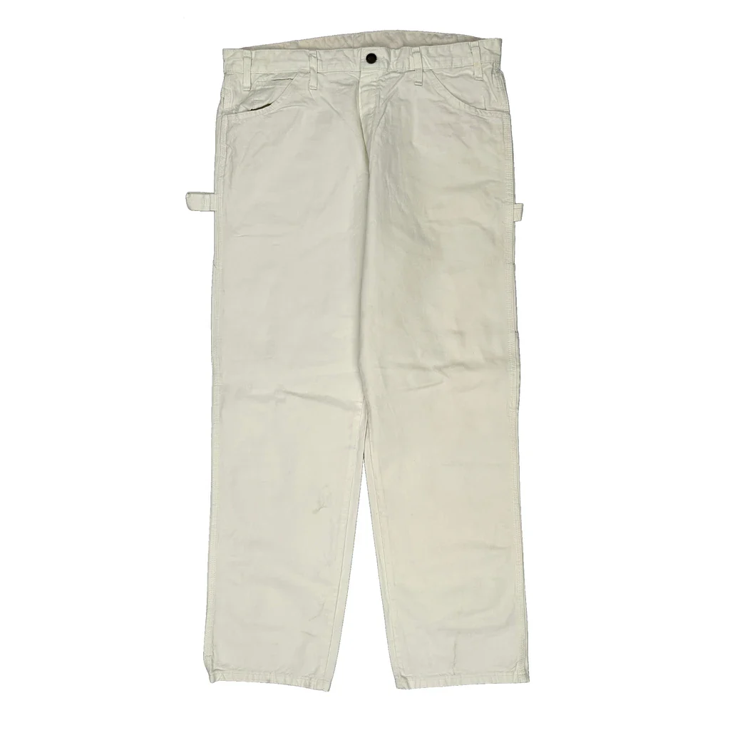 Sherwin Williams Dickies Carpenter Trousers - 35W 32L White Cotton - Image 2