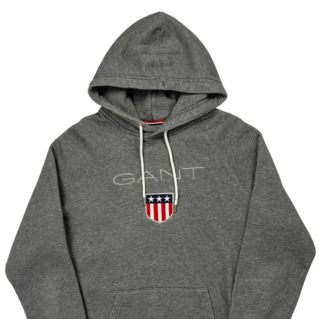 Shield Logo Gant Hoodie - Large Grey Cotton - Image 4